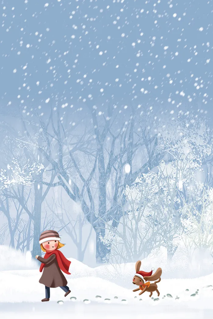 唯美浪漫冬季雪景广告设计高清