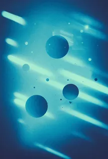 蓝色渐变漂浮球体免抠