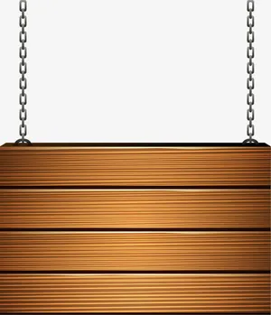 矢量木质锁链告示牌免抠