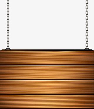 矢量木质锁链告示牌免抠