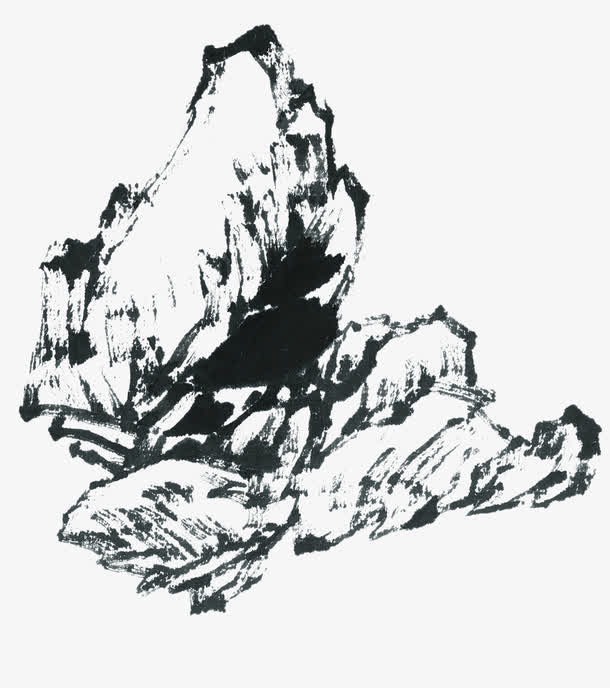水墨石头图片免抠