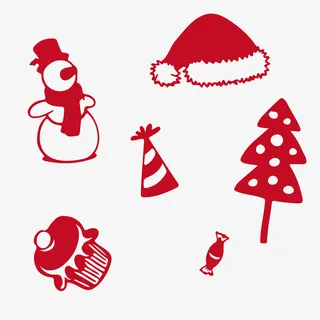 红色雪人圣诞装饰免抠