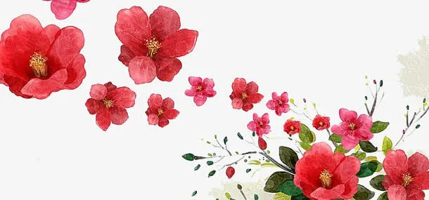 红色鲜花免抠