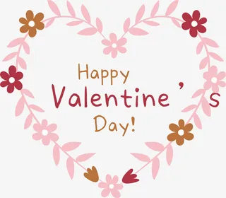 情人节爱心花卉花环免抠