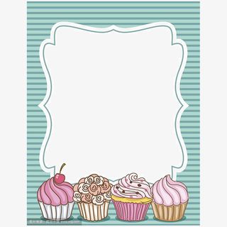 奶油蛋糕条纹边框免抠