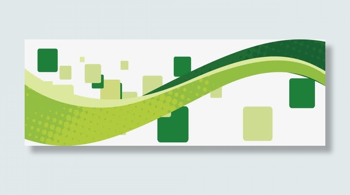 绿色波浪矩形海报免抠