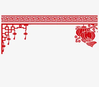 中国风边框灯笼免抠