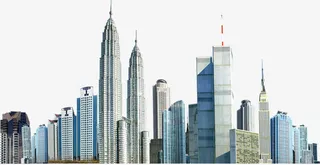 春天大气城市建筑免抠