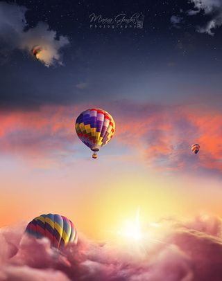 天空热气球淘宝天猫首页免抠