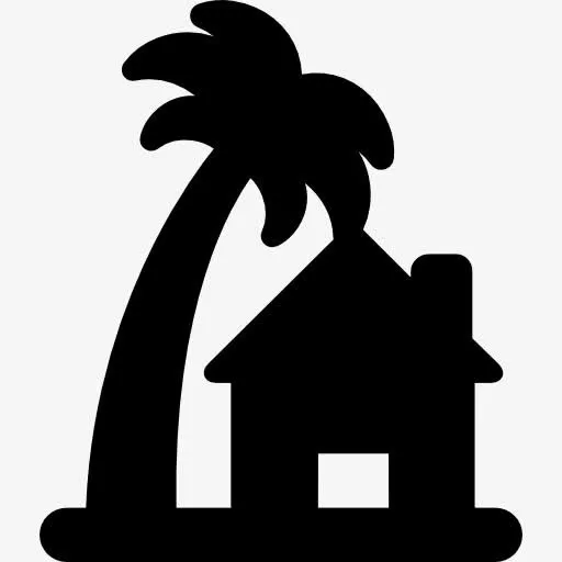 海滩的房子图标免抠