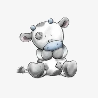 卡通手绘玩具奶牛免抠