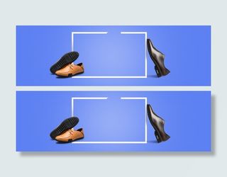 方框皮鞋紫色渐变背景图