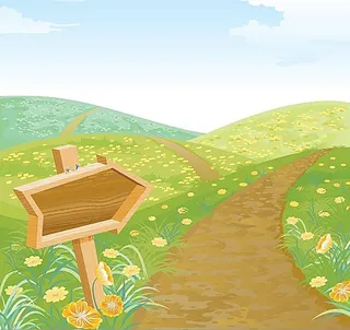 春天的小路矢量素材自然景观免抠背景其他元素