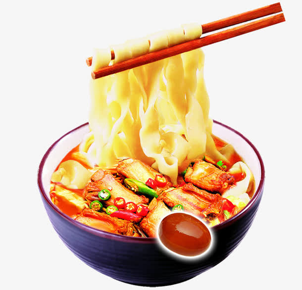美味的刀削面素材图片免抠