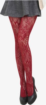 春天红色纹理丝袜免抠