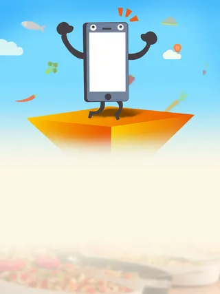 卡通手机几何图案平面广告高清