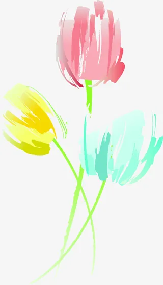 笔刷郁金香图片素材免抠