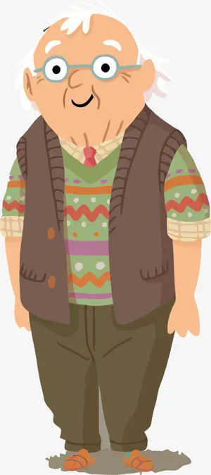 慈祥的老爷爷免抠手绘/卡通卡通元素