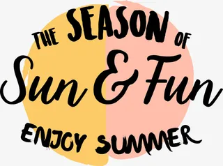 夏季英文矢量标签免抠