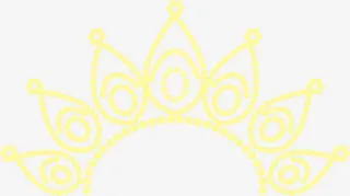 手绘花瓣样式镀银皇冠免抠