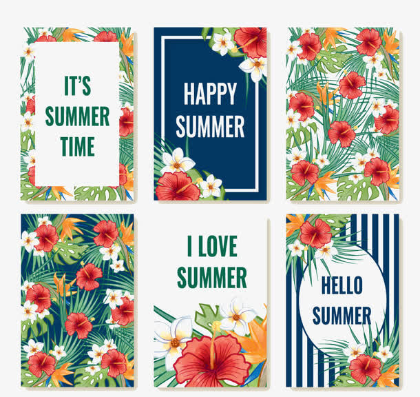 复古手绘卡片花卉背景装饰图案