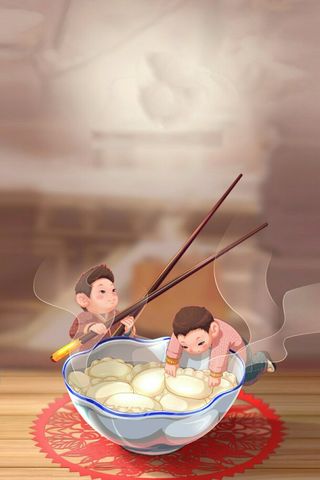 手绘立冬节气海报高清