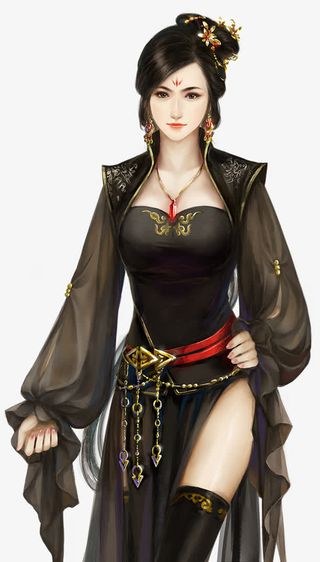 古代黑色衣服高清免抠素材背景免抠素材