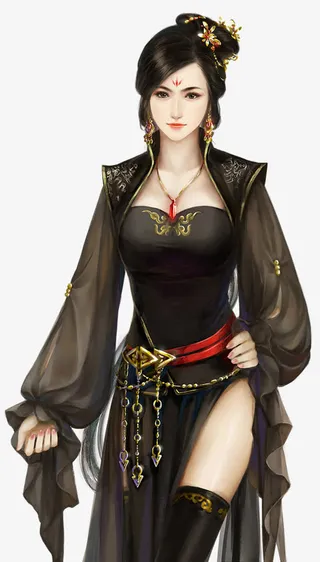 古代黑色衣服高清免抠素材背景免抠素材