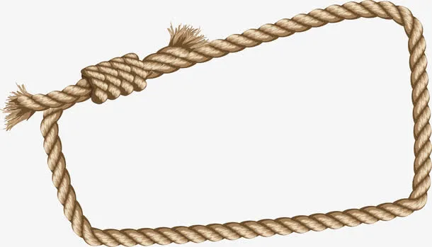 黄色绳子边框免抠