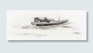 湖面的小舟免抠