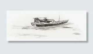 湖面的小舟免抠