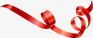 手绘红色丝带爱心免抠