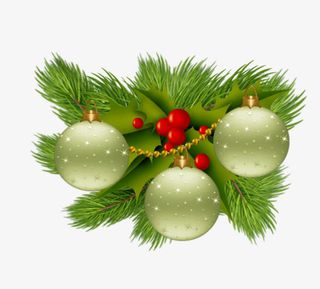 绿色圣诞节彩球免抠