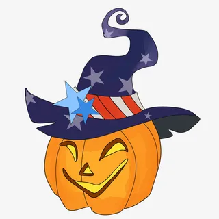 万圣节南瓜星星帽免抠