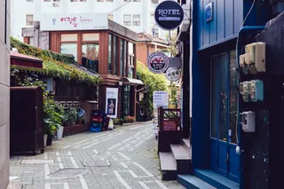 商店街小路海报背景