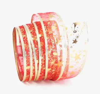 圣诞节红色彩带免抠