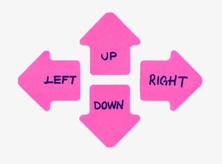 紫色写着上下左右英文字母的箭头免抠