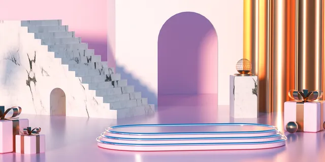 国潮，C4D，简约，场景高清