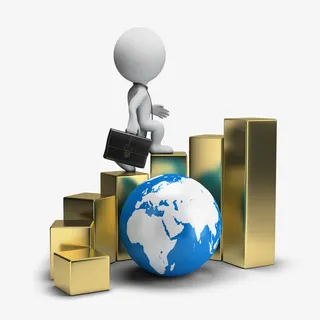 3D全球业务增长素材图片免抠