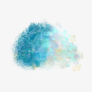 蓝色喷溅油墨免抠