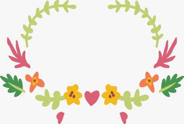 彩色花朵春天边框免抠