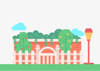 卡通绿色森林矢量图免抠