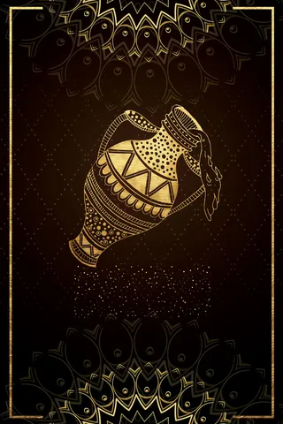 金色十二星座挂画水瓶座海报高清