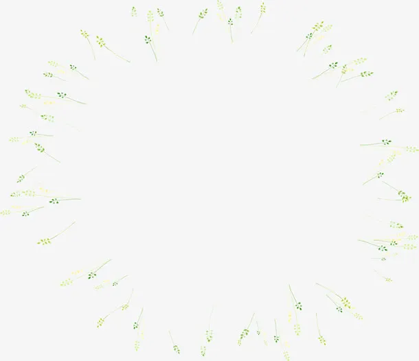 彩色绿色植物花环免抠