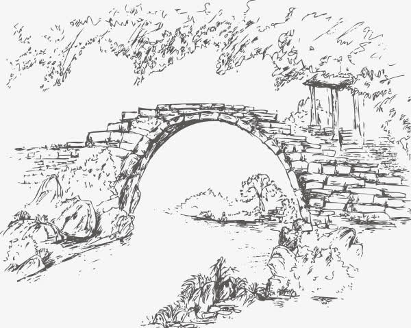 h5素材石桥风景免抠