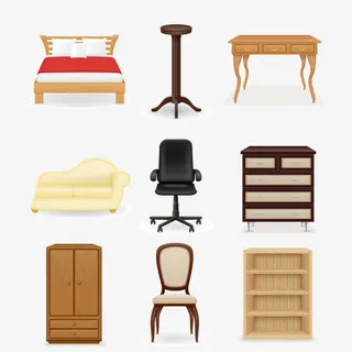 手绘各种家具免抠