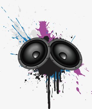 泼墨效果音箱海报免抠
