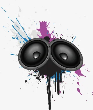 泼墨效果音箱海报免抠