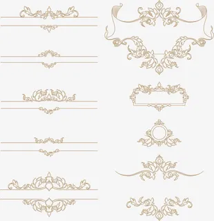 花边标题文本框矢量素材免抠