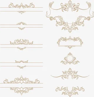 花边标题文本框矢量素材免抠